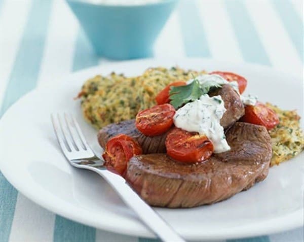 Lamb Leg Steaks with Potato Cakes